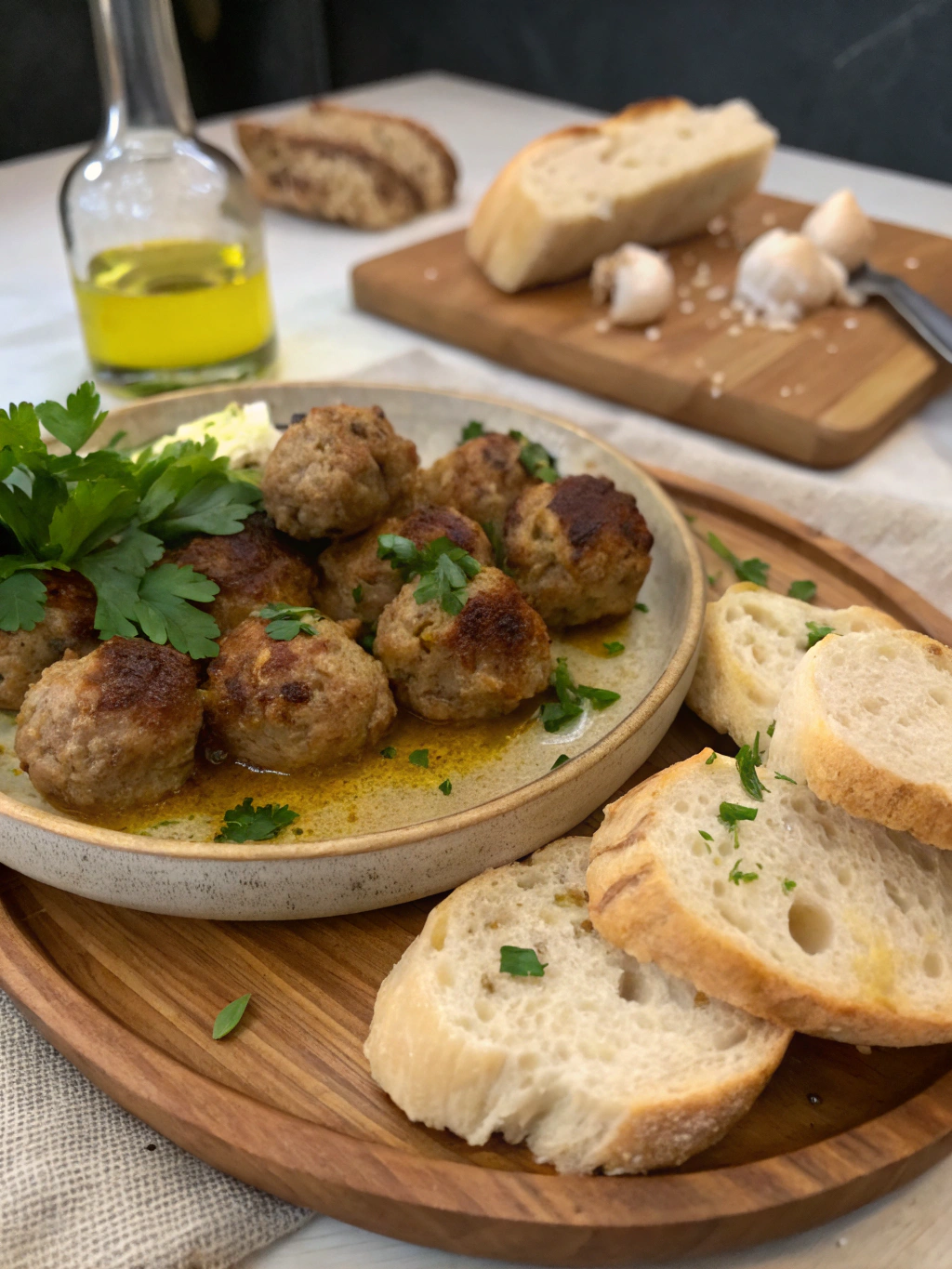 albóndigas de ajo y pan