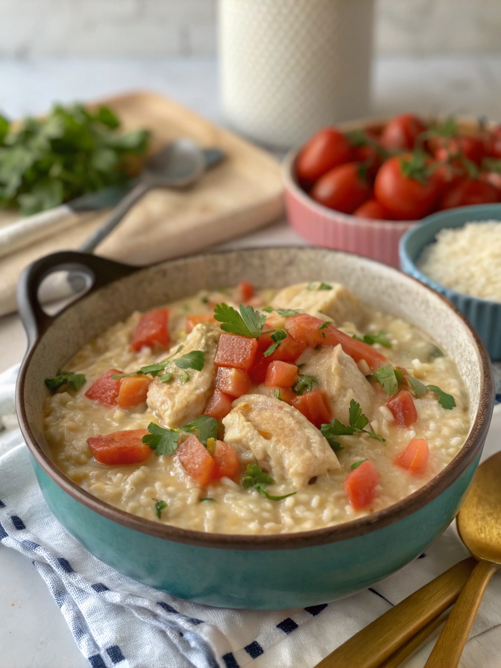 cazuela cremosa de pollo y arroz