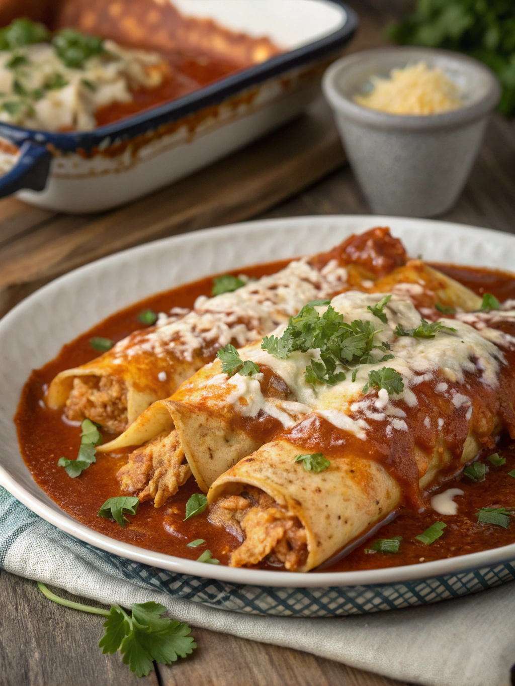 cazuela de enchiladas de pollo