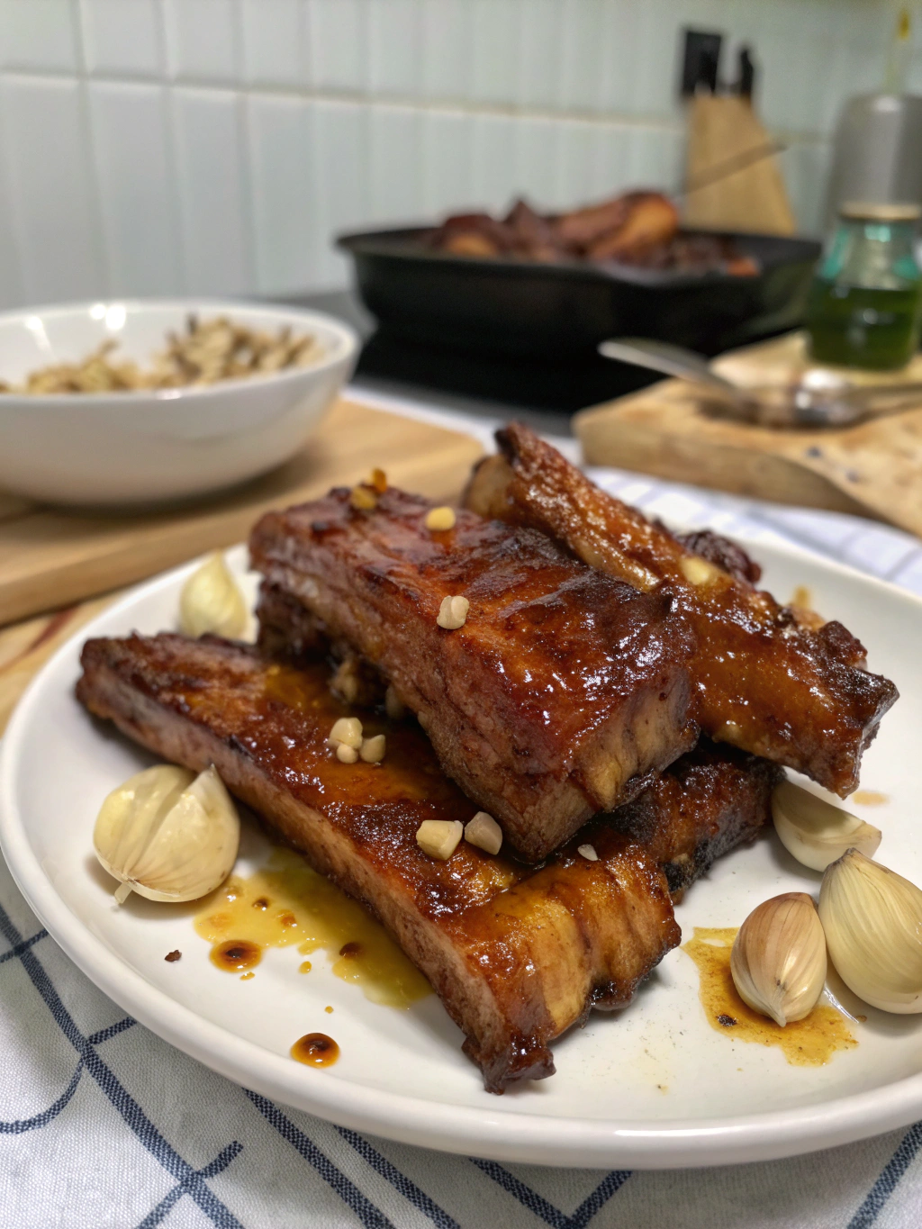 costillas con miel y ajo