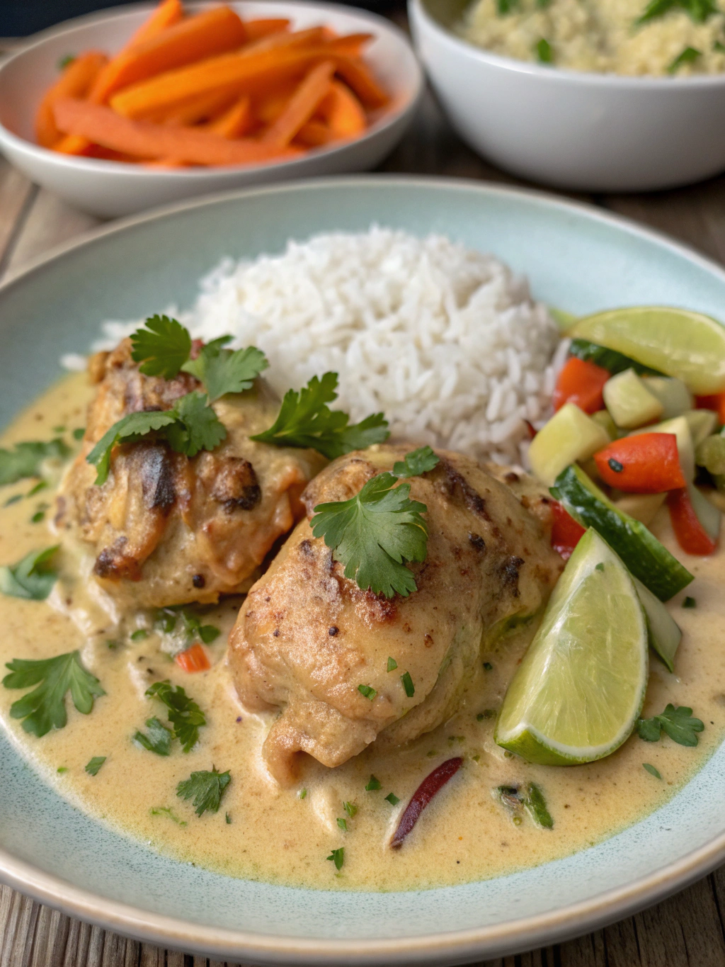 muslos de pollo al coco