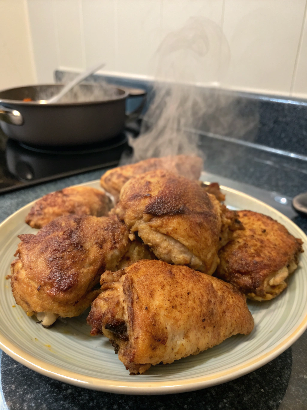 muslos de pollo crujientes