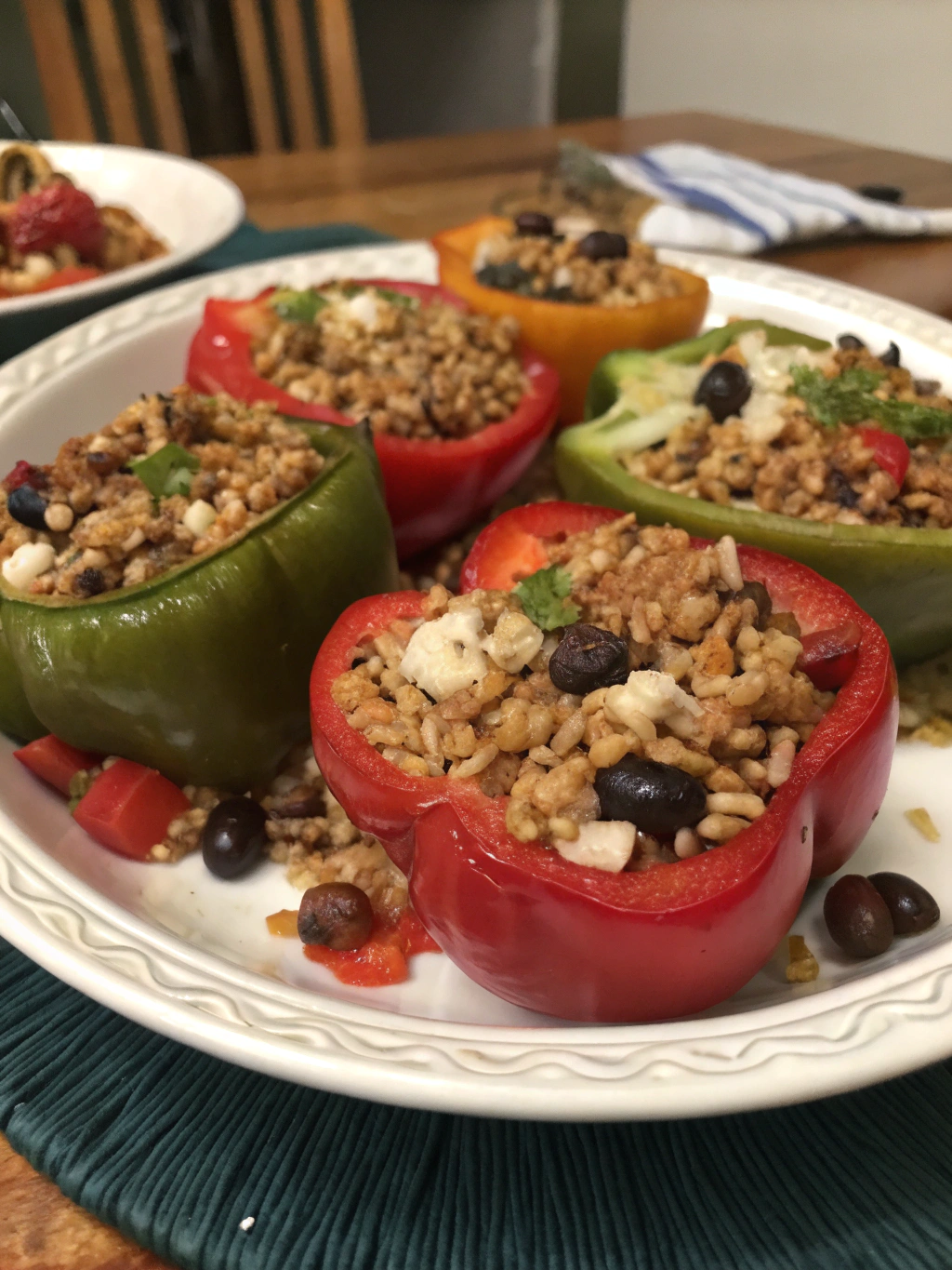 pimientos rellenos de farro