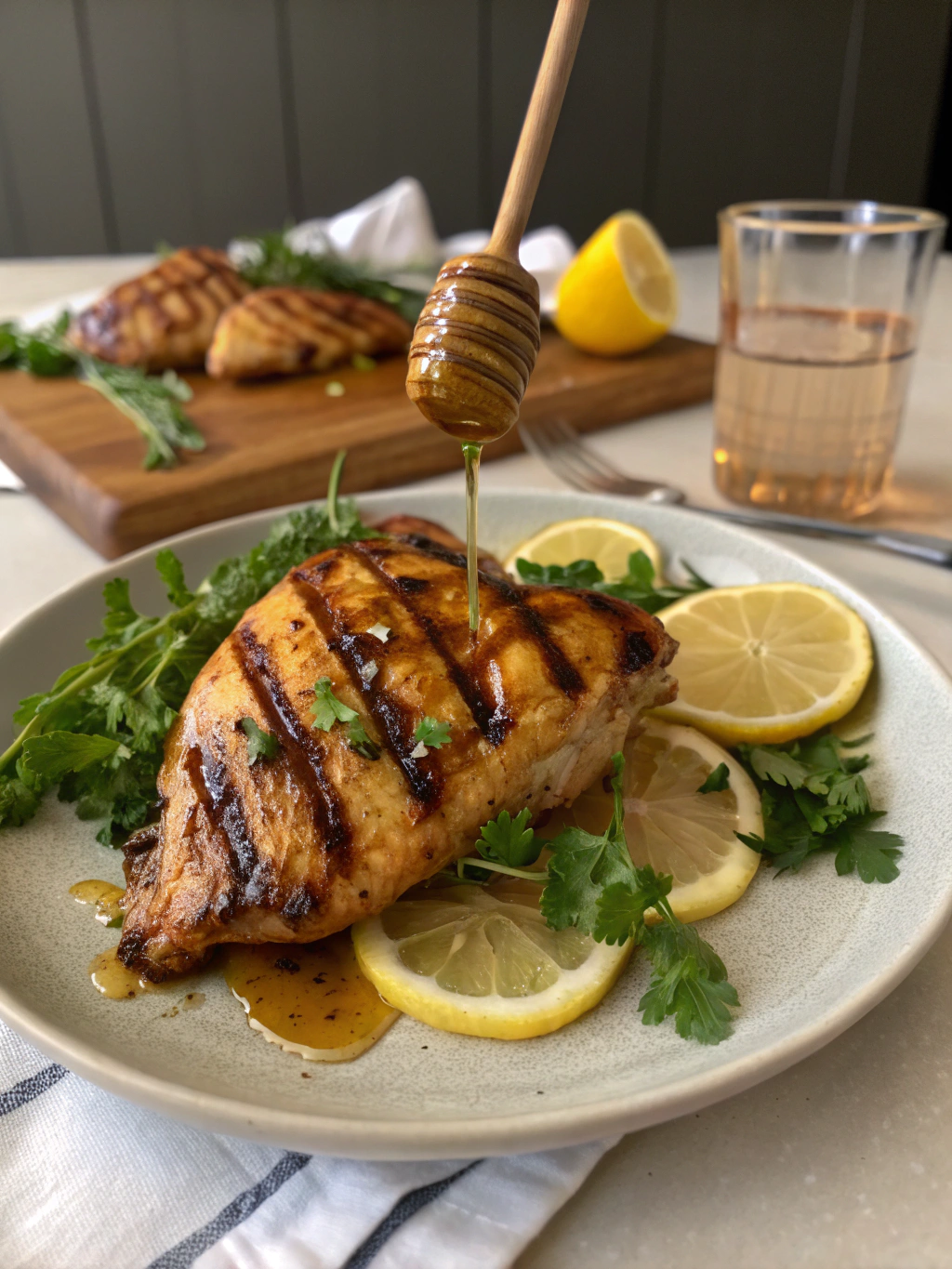 pollo a la parrilla con miel