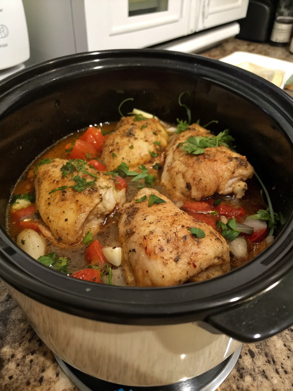 pollo al ajo en olla lenta