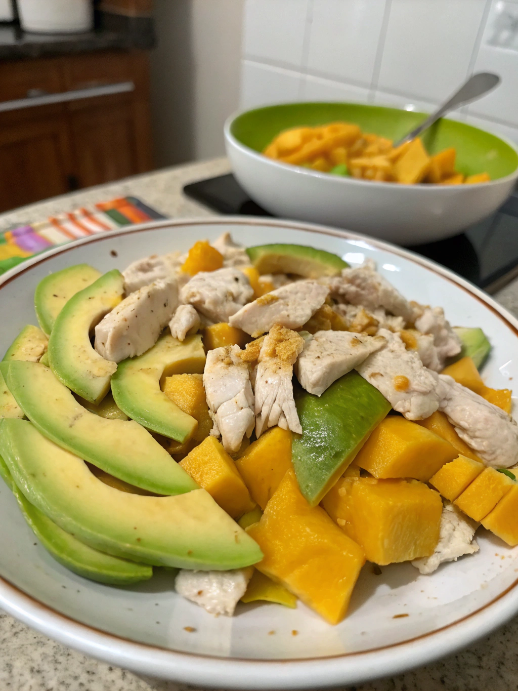 pollo con aguacate y mango