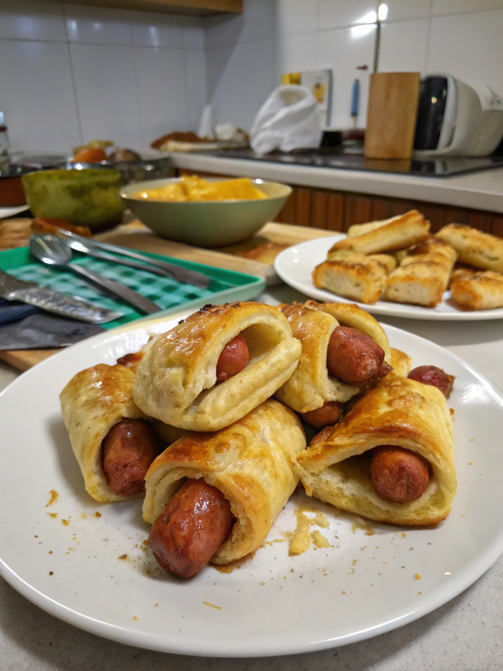 salchichas en masa de hojaldre