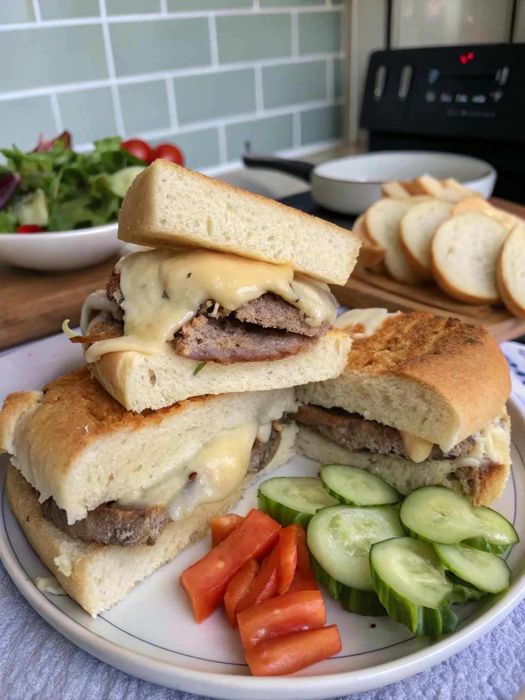 sándwiches de carne a la fondue