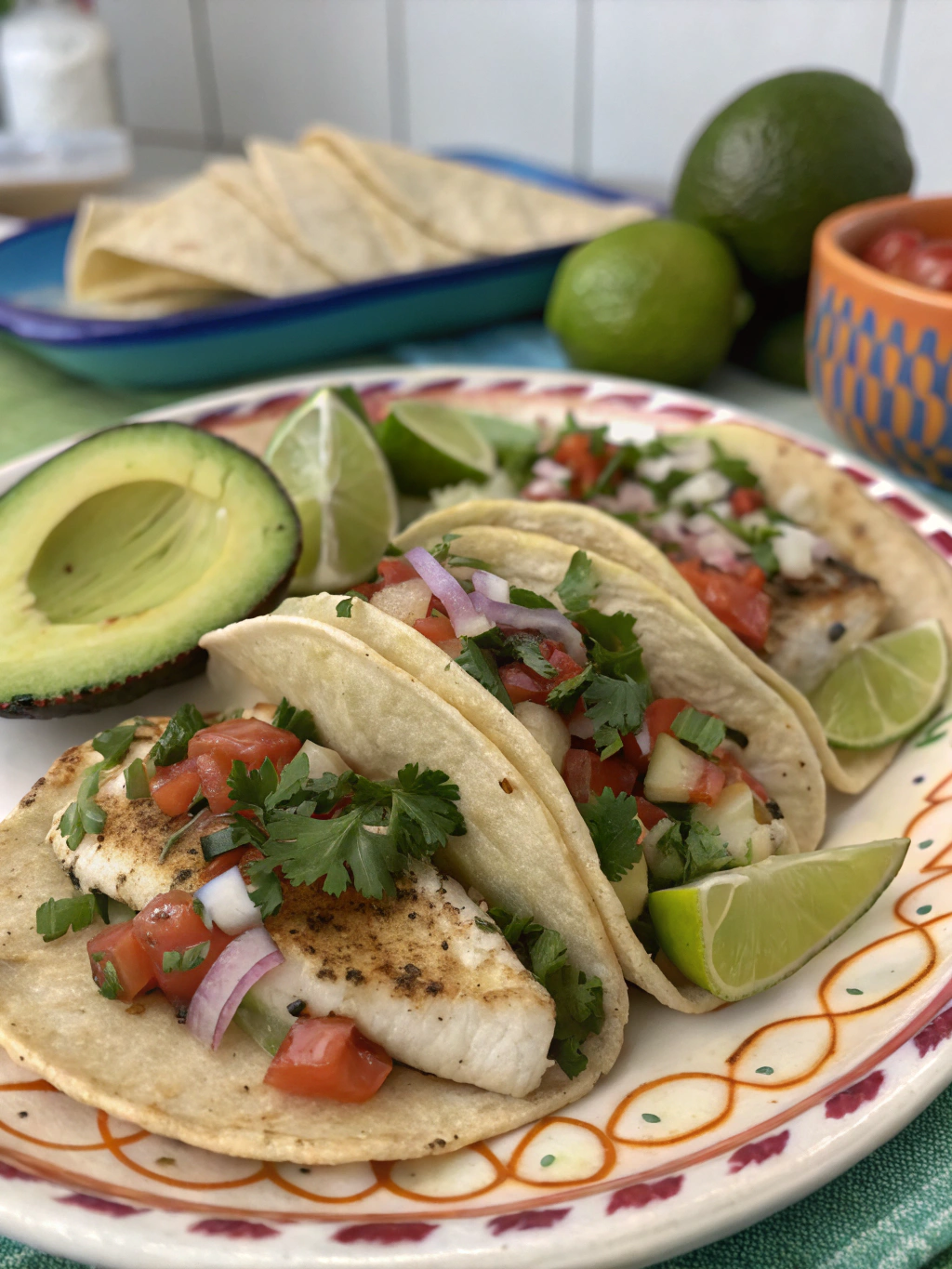 tacos de halibut a la plancha