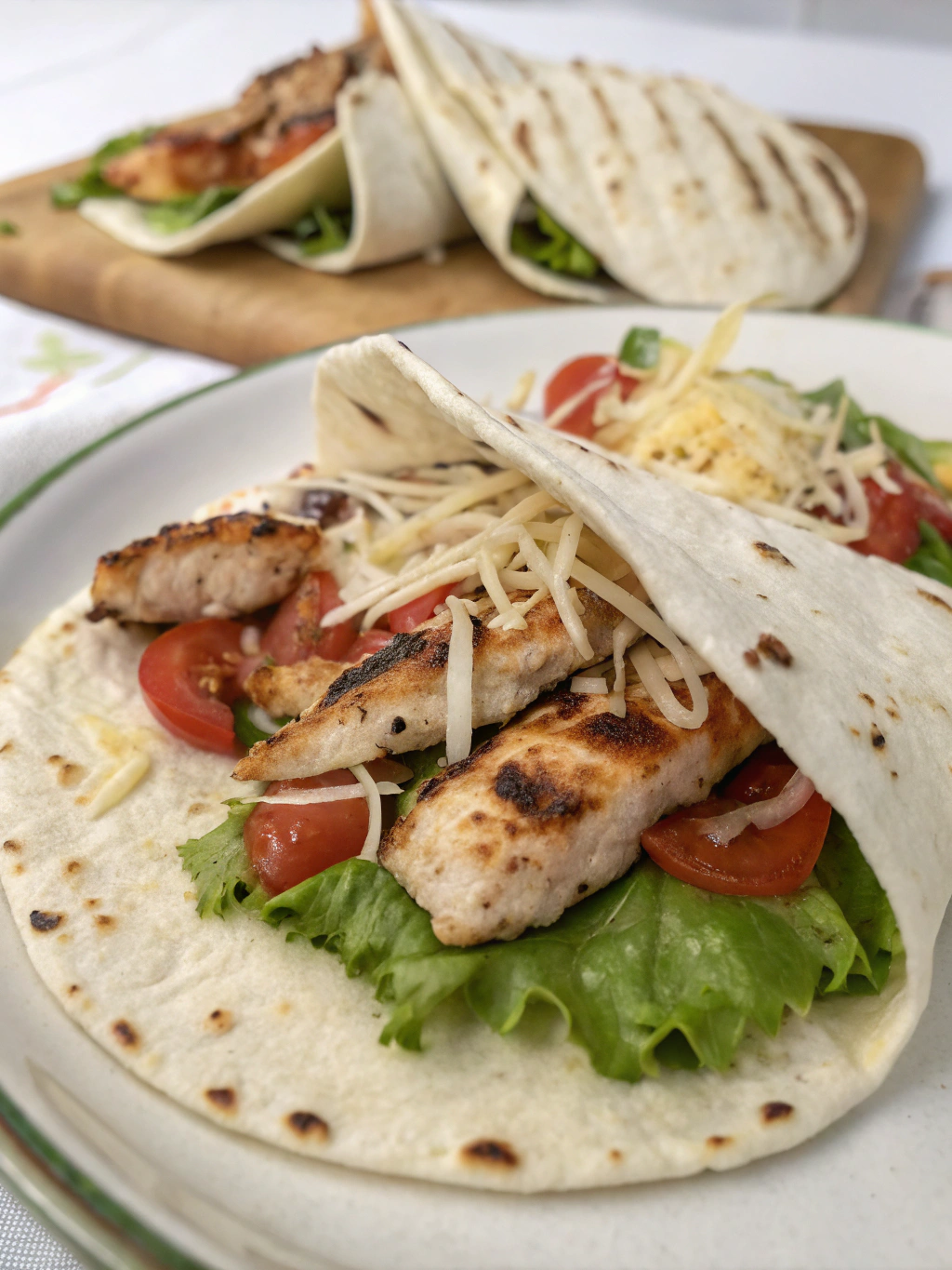 wraps de pollo a la parrilla