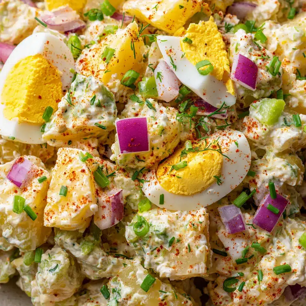 Ensalada de papas americana cremosa con huevo y apio