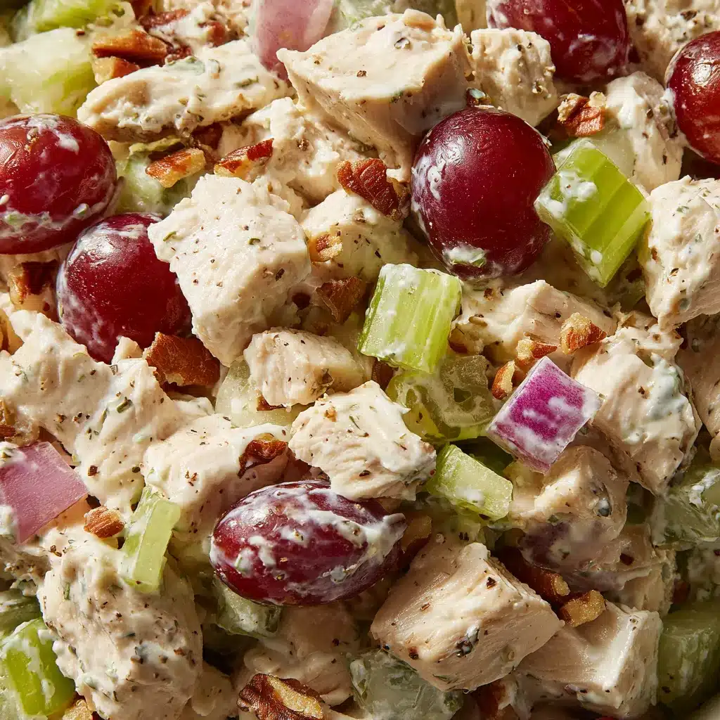 Ensalada fresca de pollo con uvas y apio