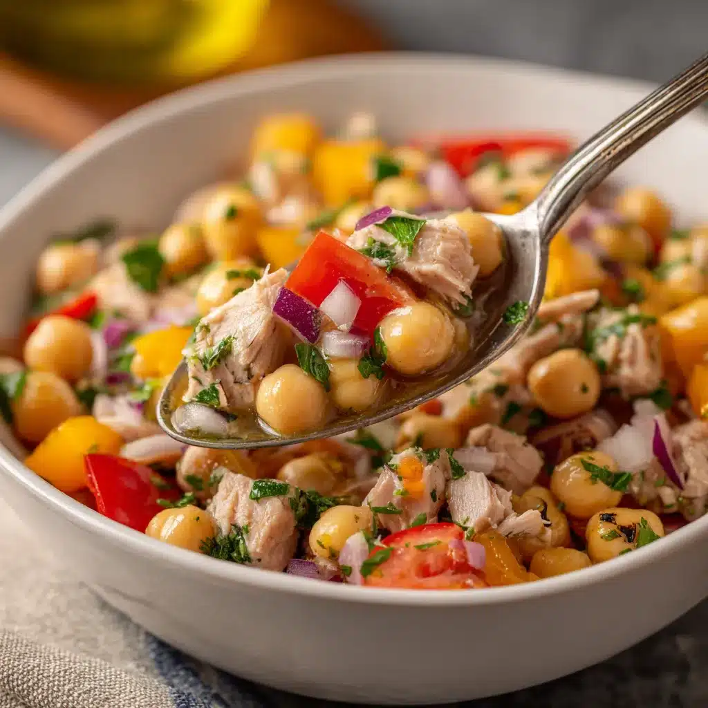 Ensalada fresca española de garbanzos y atún