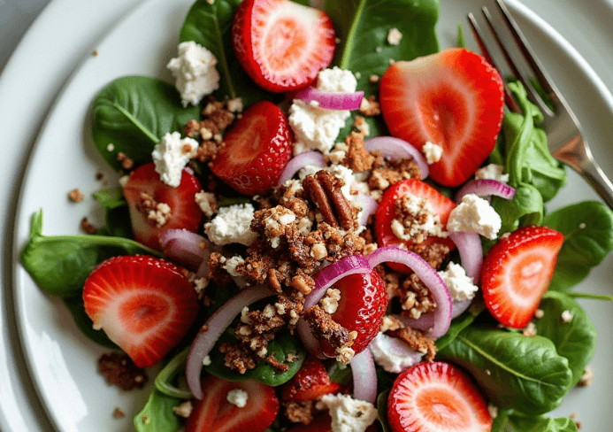 Ensalada de fresas con queso de cabra: un clásico gourmet saludable