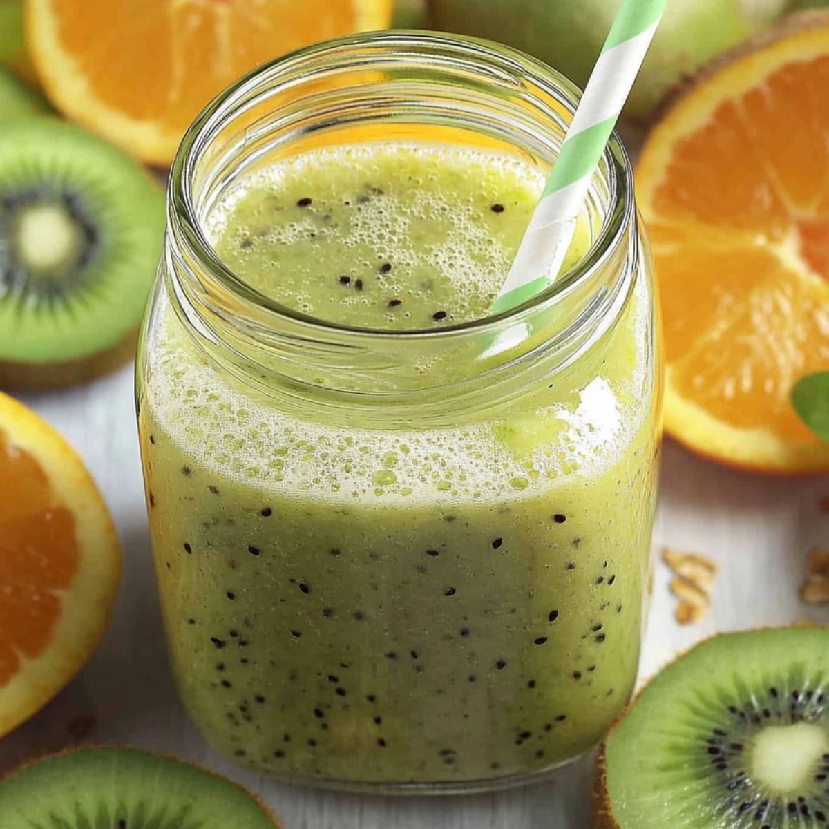 Batido de Kiwi, Plátano, Naranja y Chía