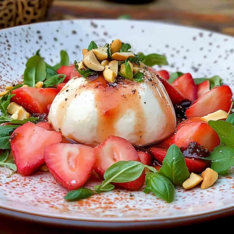 Burrata con fresas