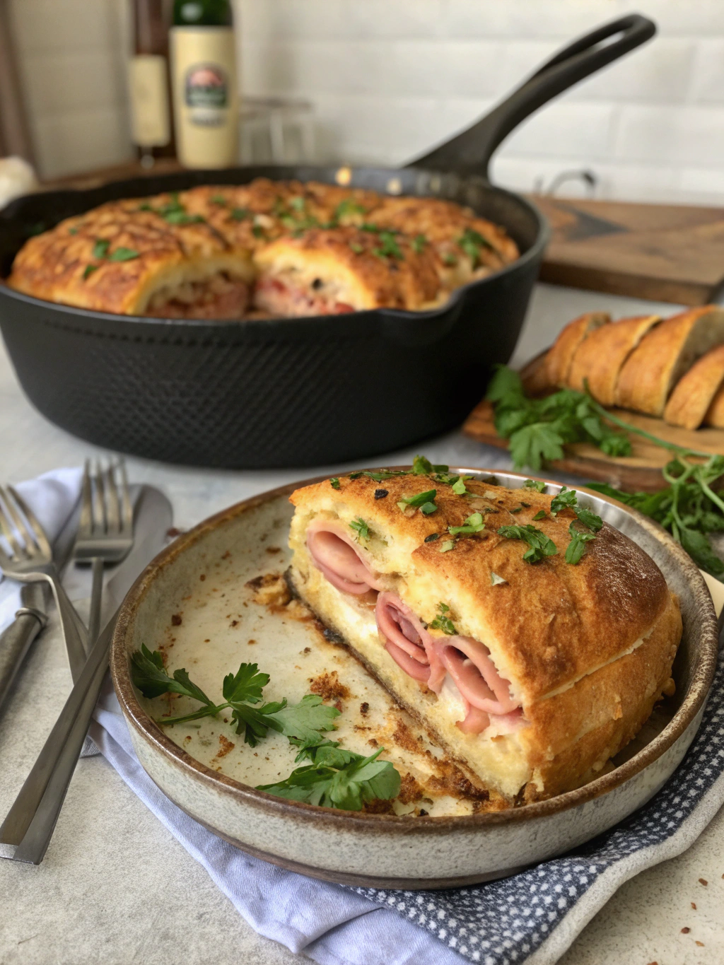 Pan Relleno Jamón Queso