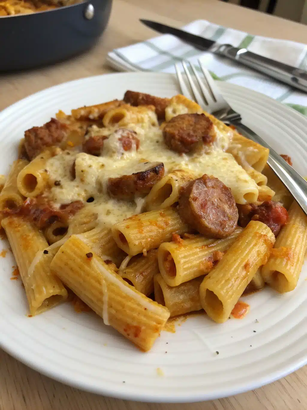 Rigatoni Horno Salchichas