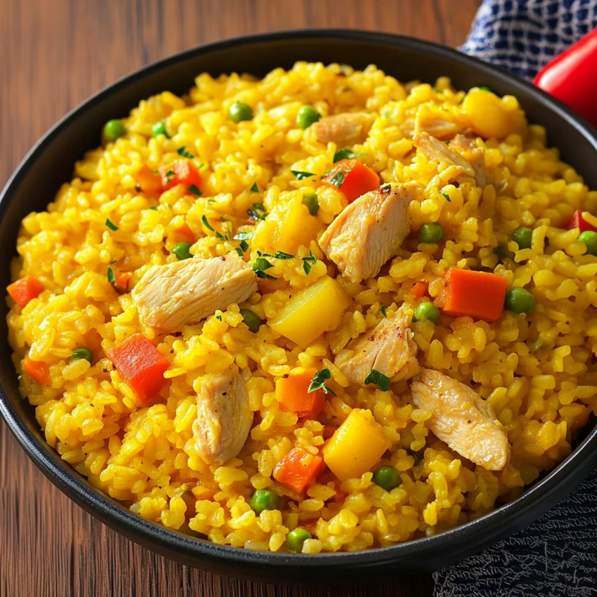 Risotto Con Pollo Y Vegetales