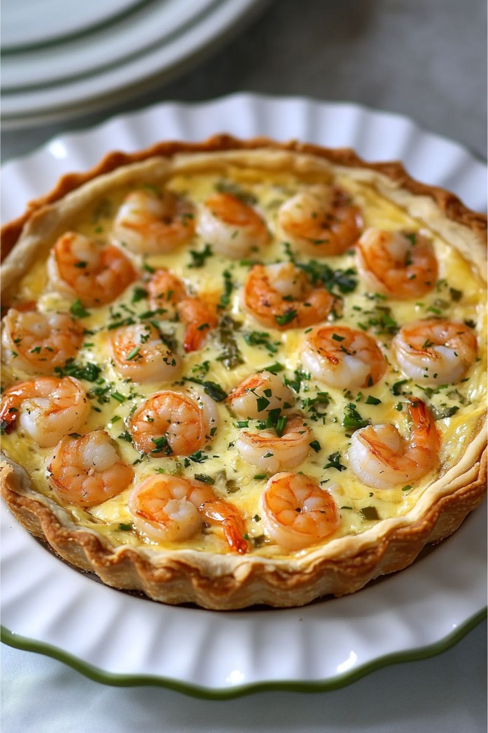 Tarta de camarones y queso