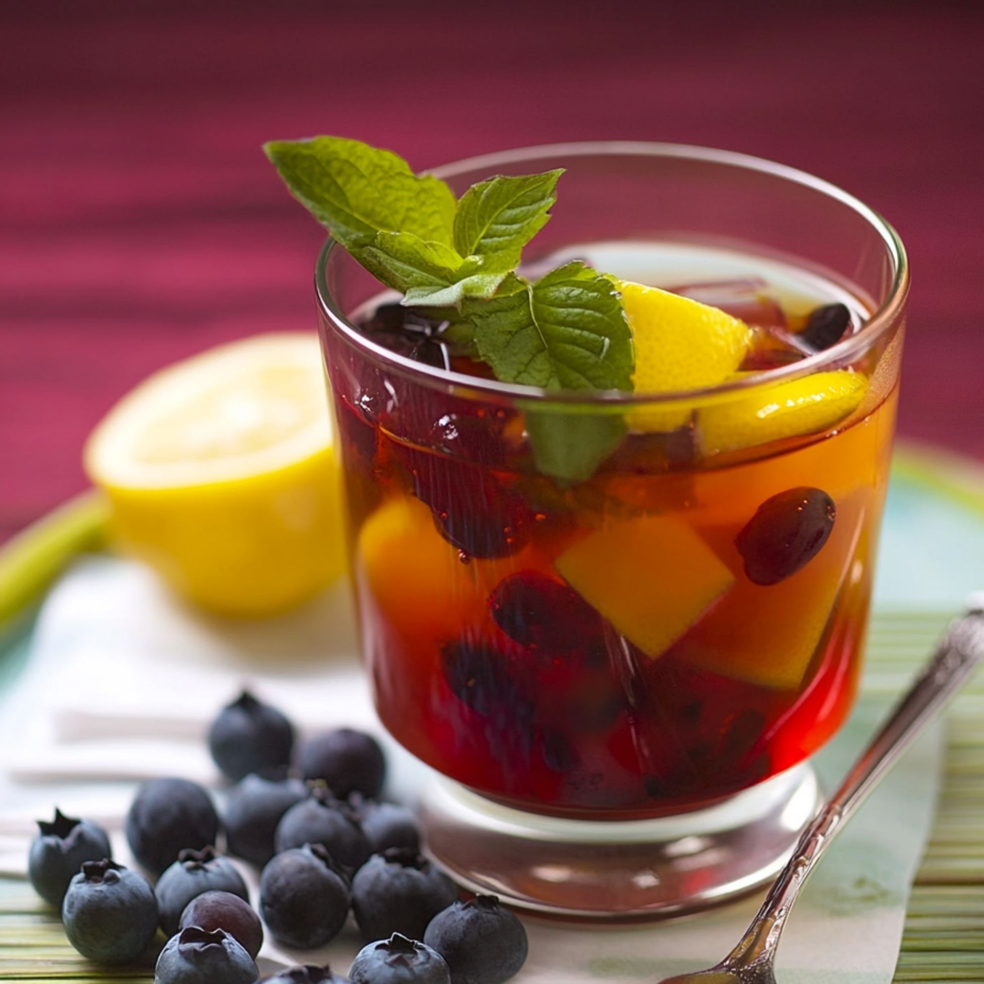 Té Frío con Arándanos y Limón